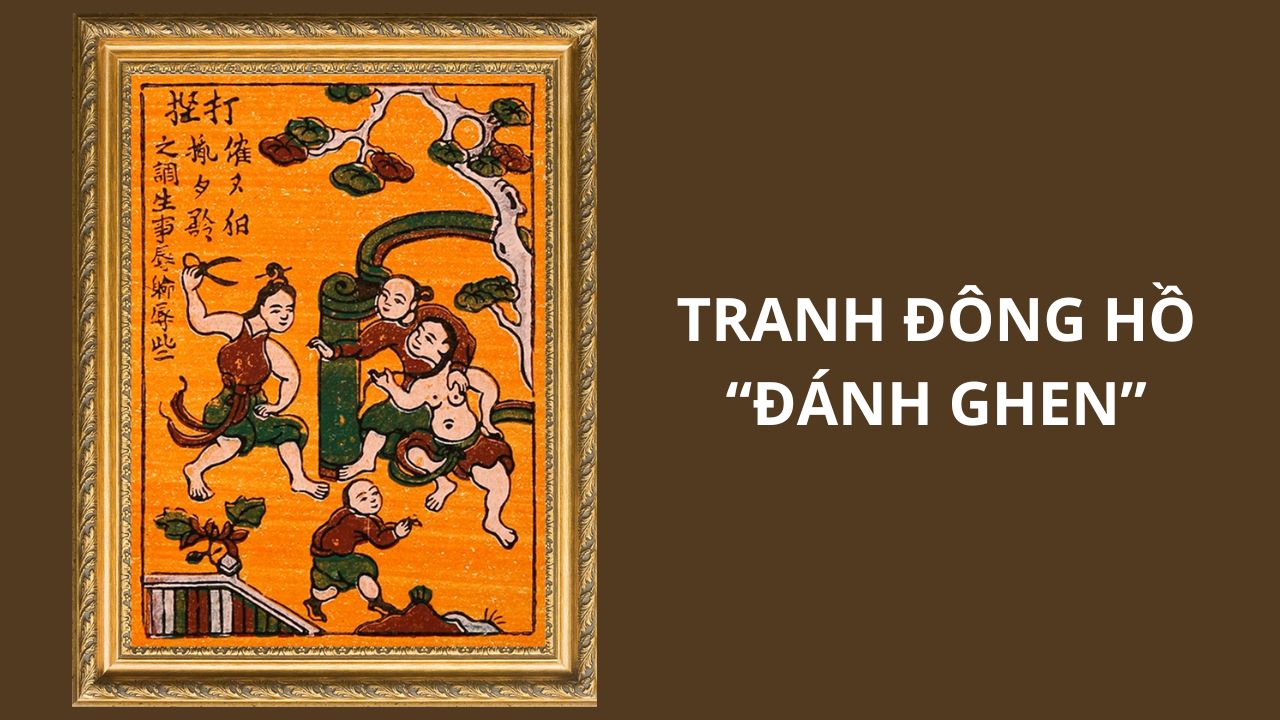 Tranh Đông Hồ Đánh Ghen